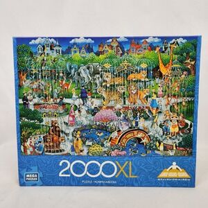 New Sealed Mega Puzzles "Victorian Zoo" 2000 pc puzzle 26.75"x39" See Desc